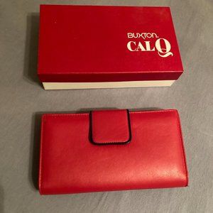 NIB Vintage Buxton Cal Q Leather Clutch Wallet